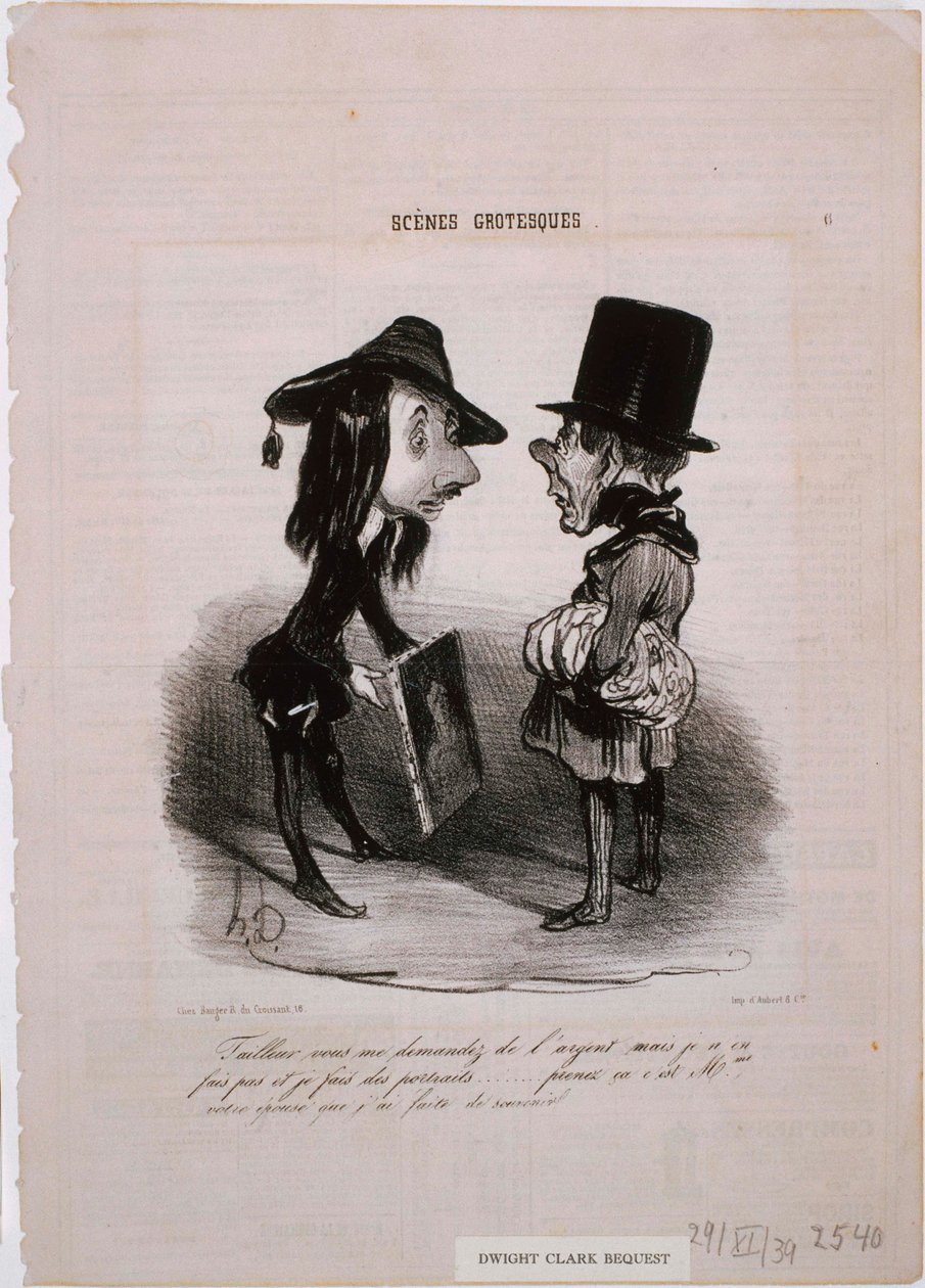 Groteske Szenen: Schneider...Nehmen Sie das... von Honoré Daumier