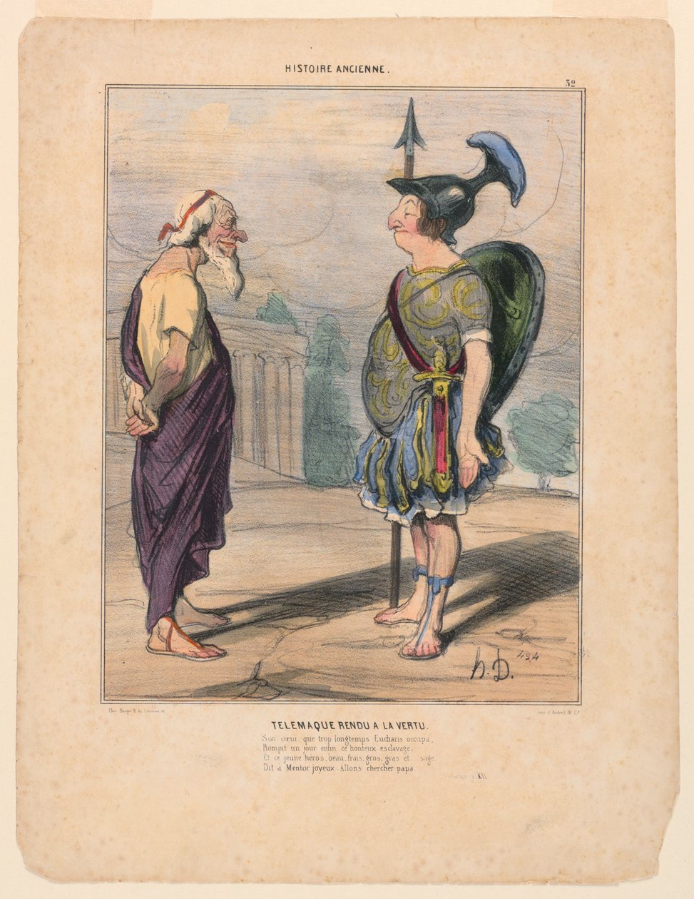 Telemach kehrt zur Tugend zurück von Honoré Daumier
