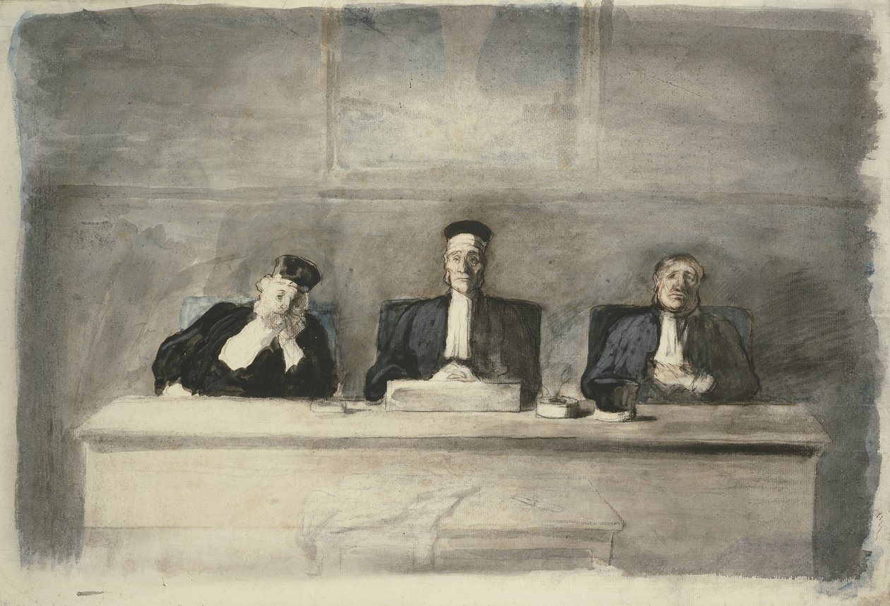 Die drei Richter, 1858-60 von Honoré Daumier