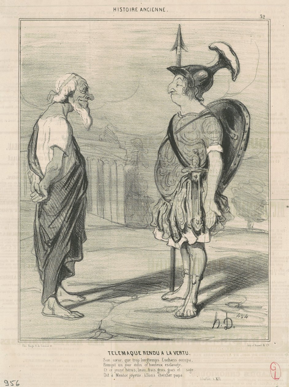 Telemach kehrt zur Tugend zurück von Honoré Daumier