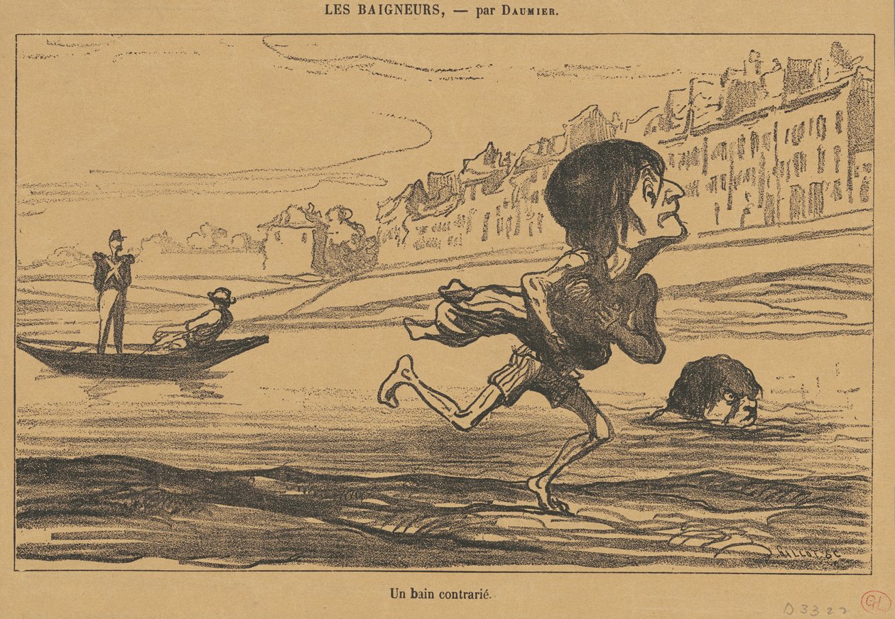 Ein widerspenstiges Bad von Honoré Daumier