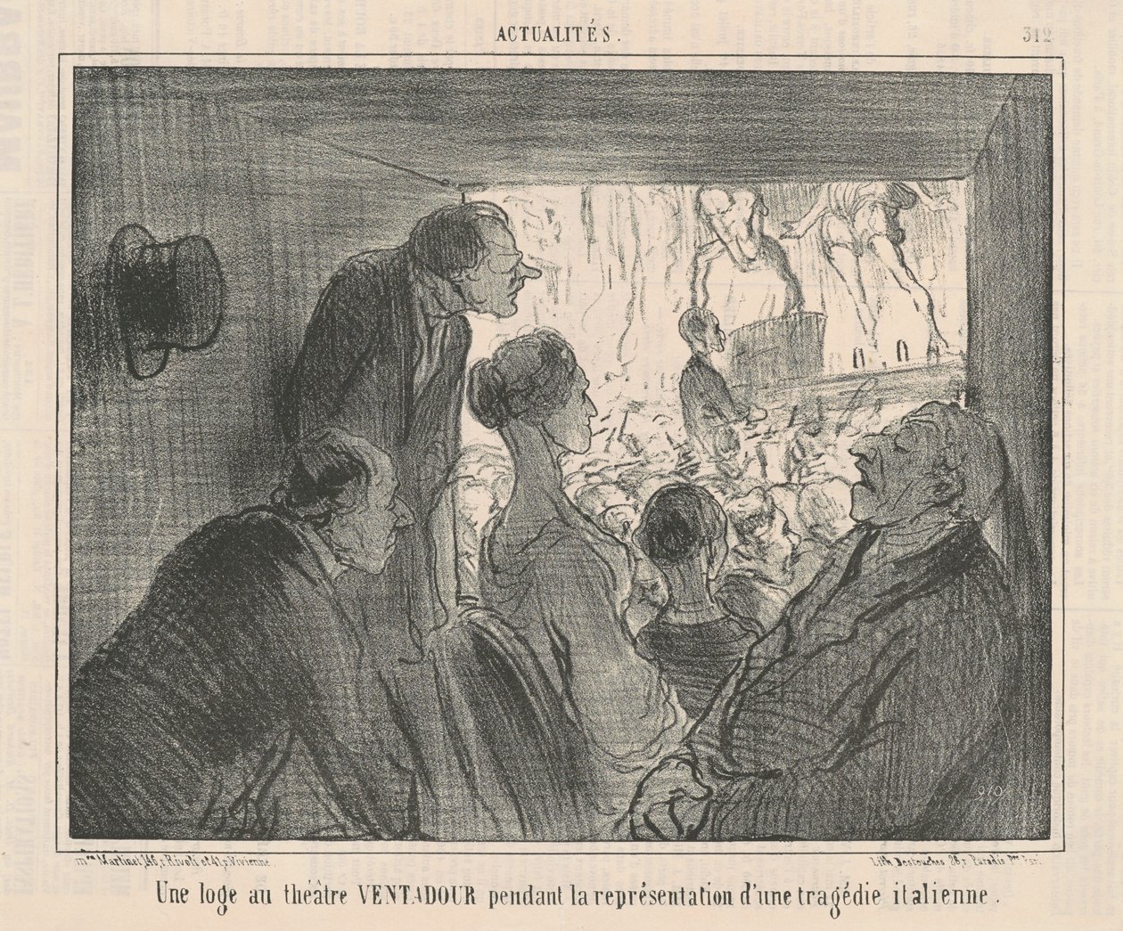 Eine Loge im Theater Ventadour... von Honoré Daumier