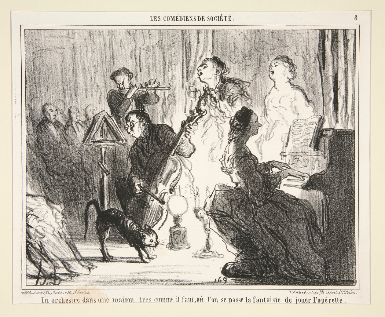 Ein Orchester in einem Haus von Honoré Daumier