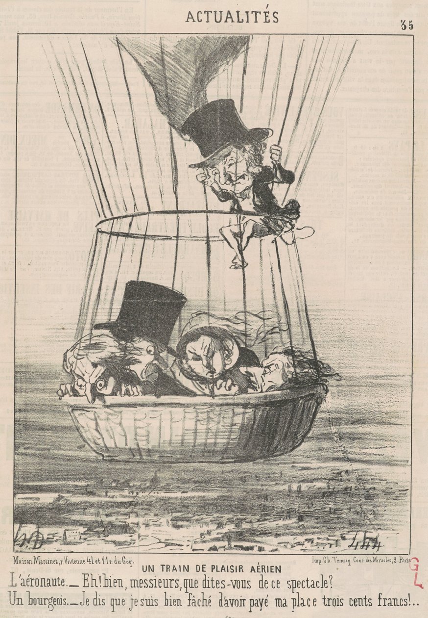 Ein Luftvergnügungszug von Honoré Daumier