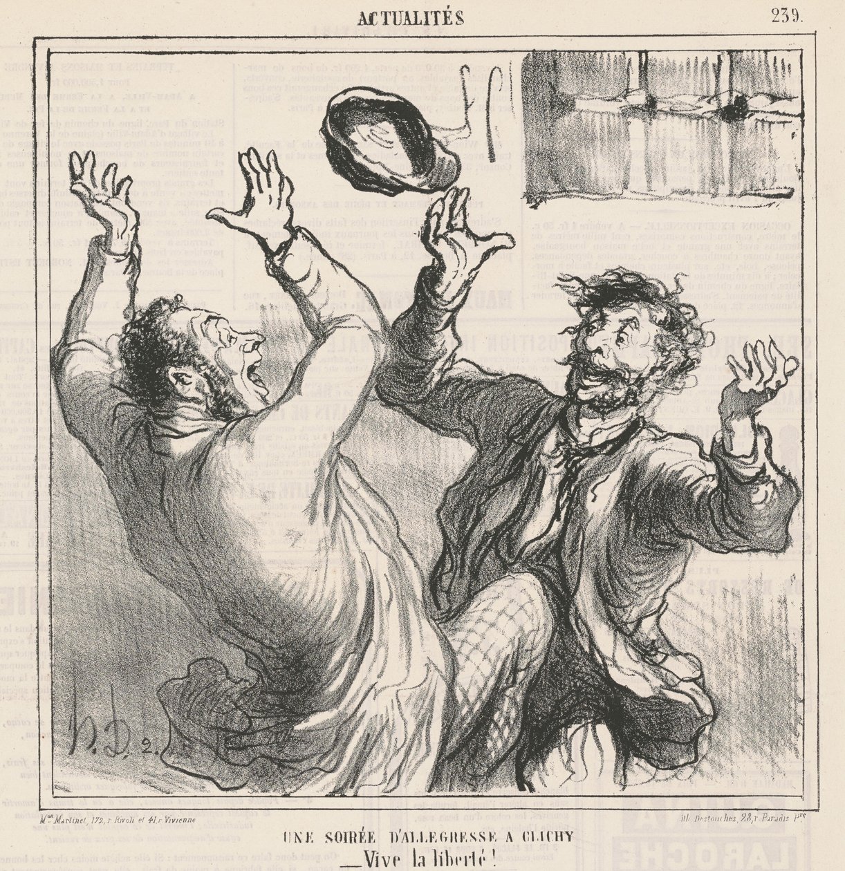 Ein Abend der Freude in Clichy von Honoré Daumier