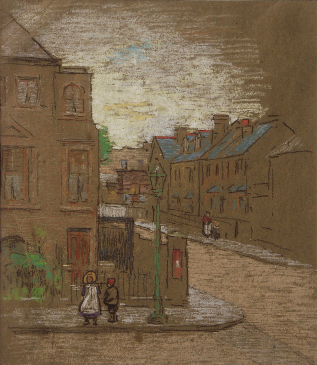Kinder warten an der Straßenecke, um 1900 von Horace Mann Livens