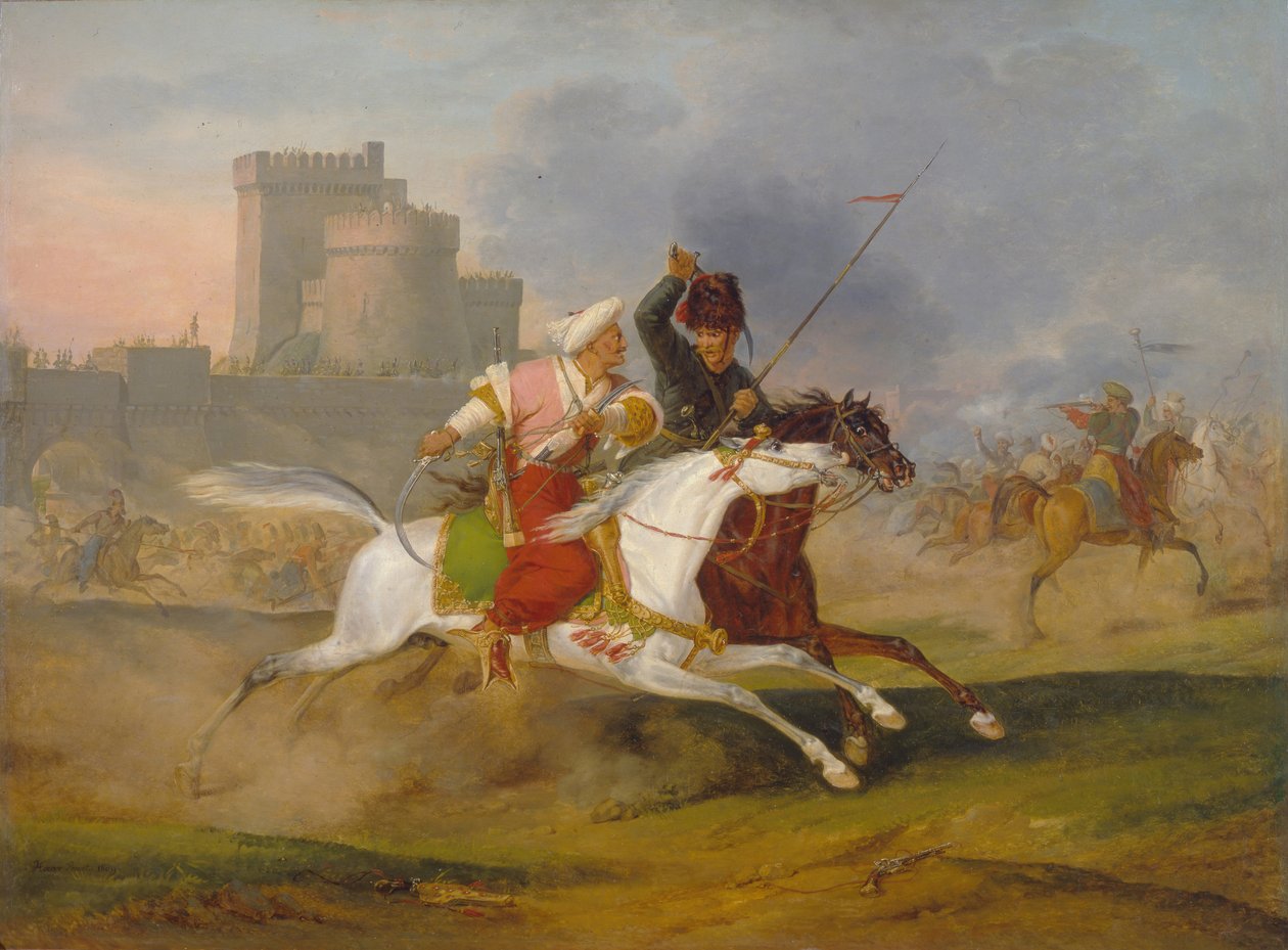 Türke und Kosak, 1809 von Emile Jean Horace Vernet