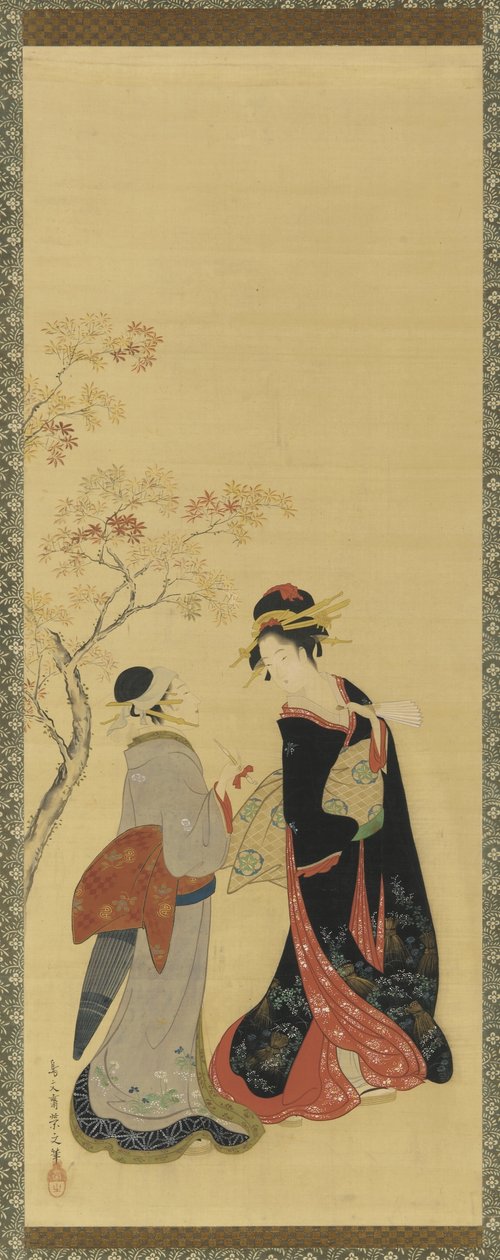 Schönheiten der Jahreszeiten - Herbst, Edo-Periode, spätes 18. bis frühes 19. Jahrhundert von Hosoda Eishi