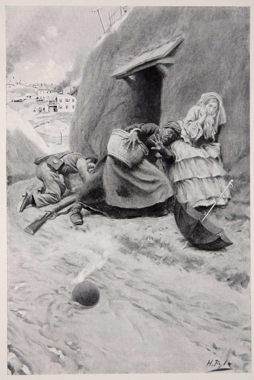Nichtkämpfer suchen Schutz während der Belagerung von Vicksburg von Howard Pyle