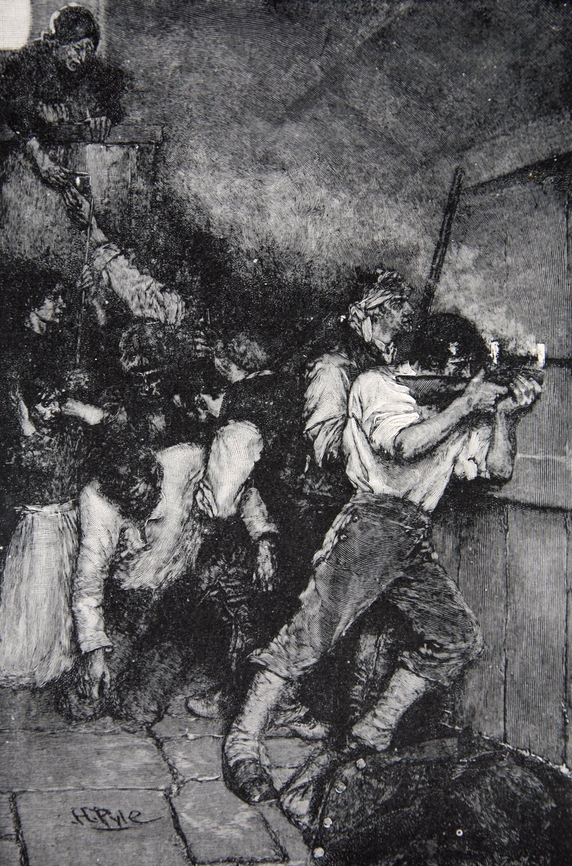 Die Verteidigung von Fort Boonesborough, Kentucky, ca. 1795, veröffentlicht in Harper