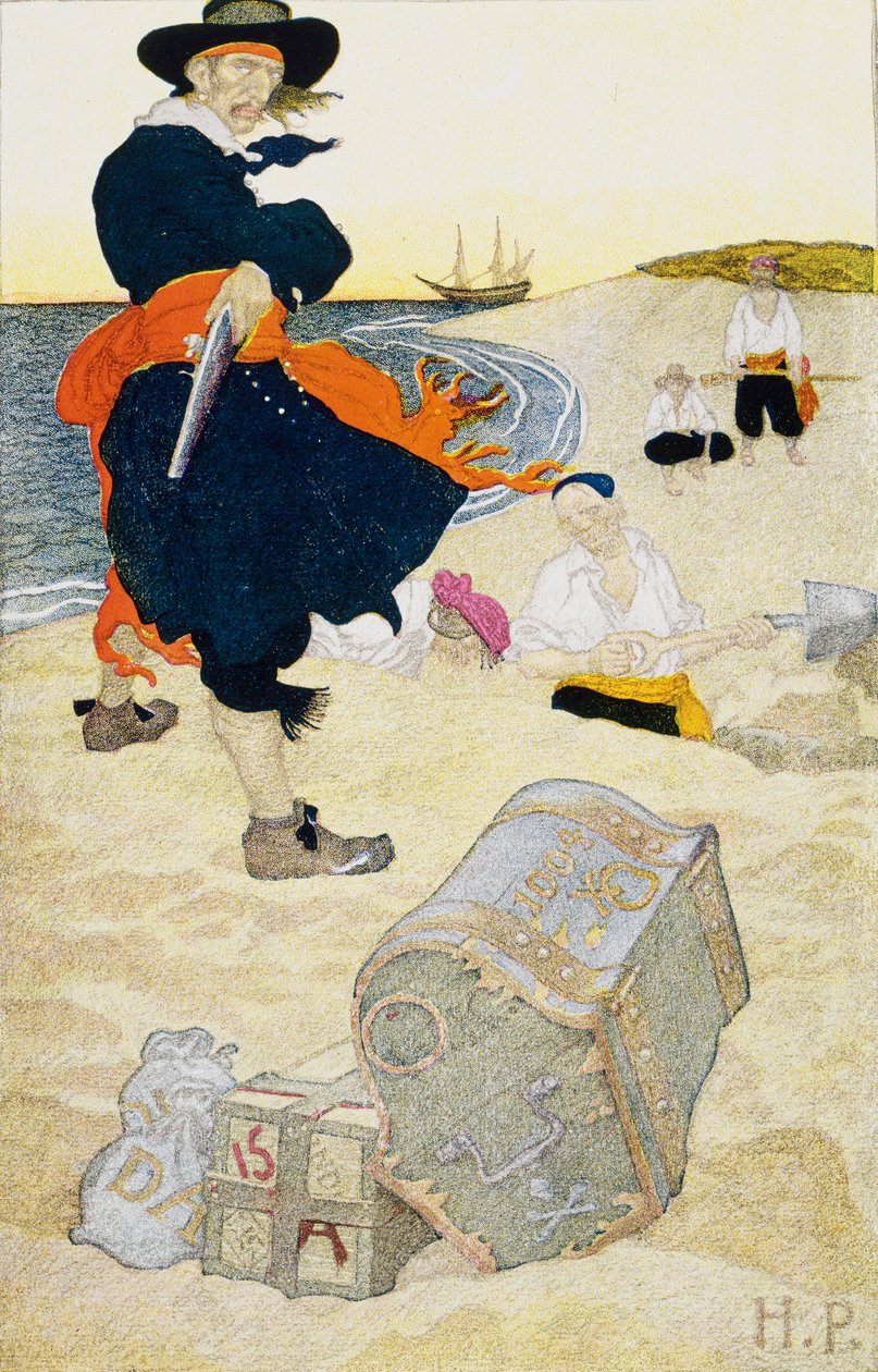 Vergrabener Schatz, frühes 20. Jahrhundert (Buchillustration) von Howard Pyle