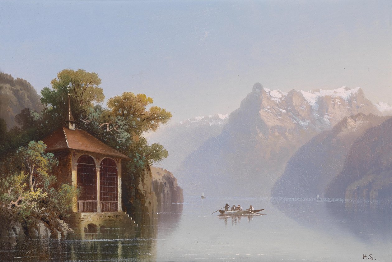 Blick auf Schloss Chillon am Genfer See von Hubert Sattler