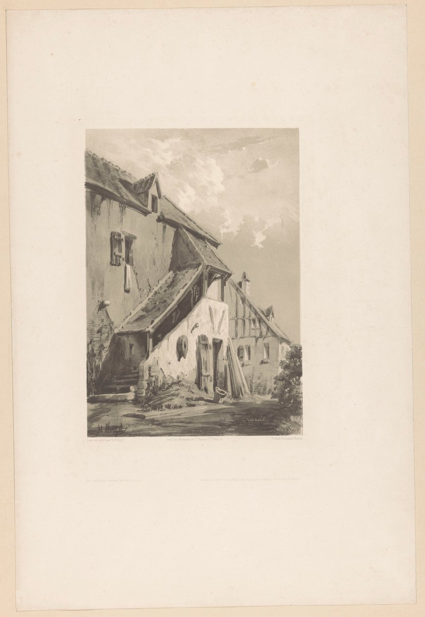 Fassade eines alten Bauernhauses von Hubert Clerget
