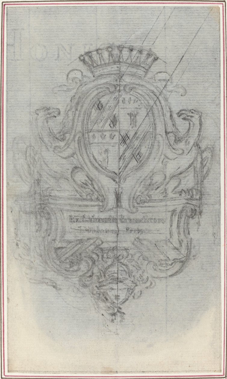 Wappen mit zwei Adlern von Hubert Francois Gravelot