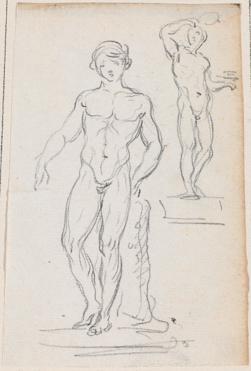 Zwei Statuen männlicher Nackter von Hubert Robert