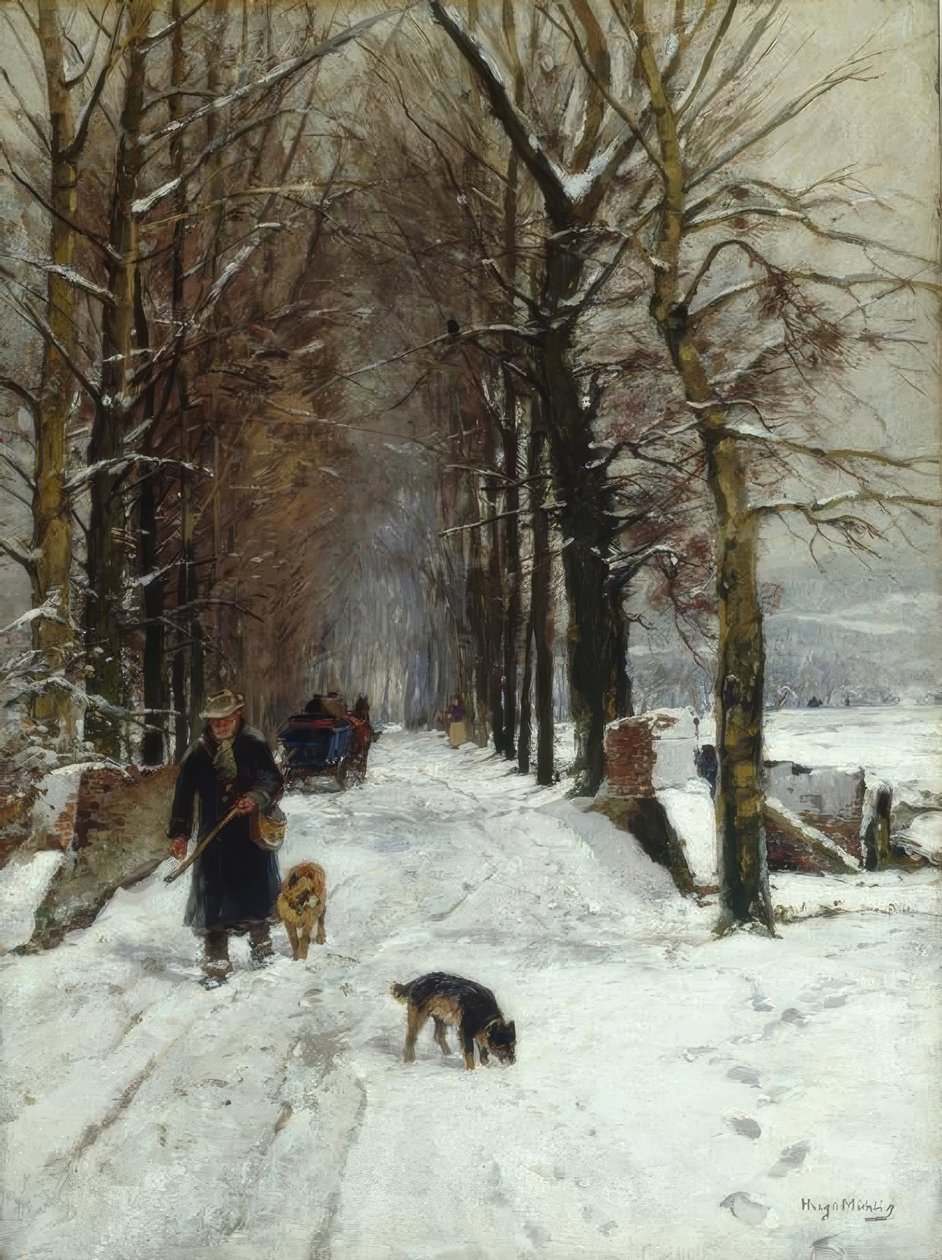 Winter auf der Grafenberger Allee von Hugo Muhlig
