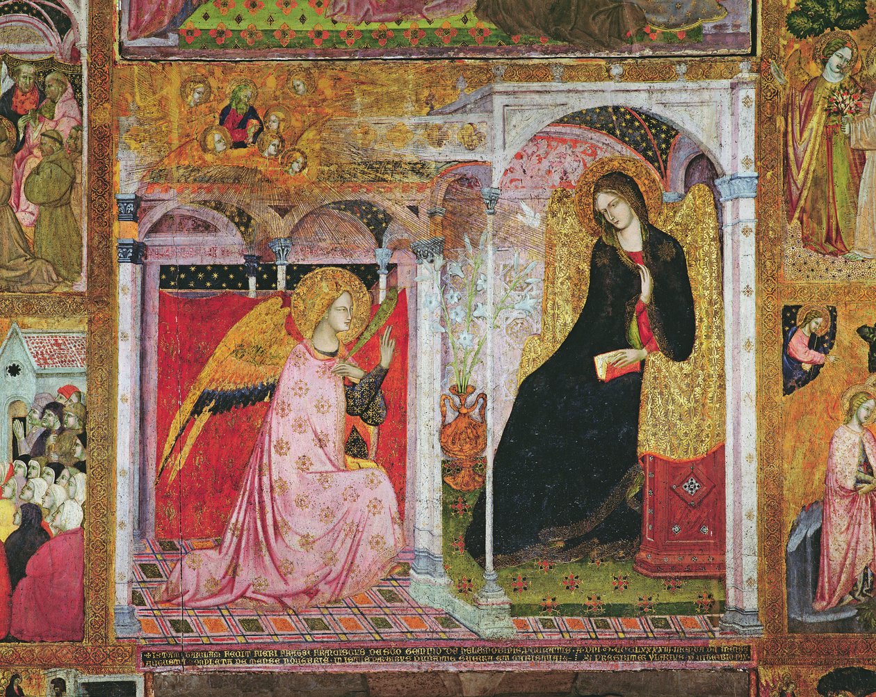 Die Verkündigung, Fresko aus der Porziuncola von Ilario da Viterbo