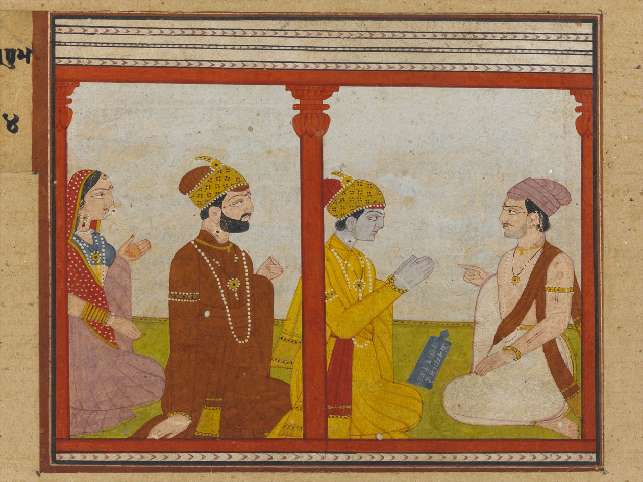 Illustration aus einer Madhu-Malati-Serie, ca. 1799 von Indian School