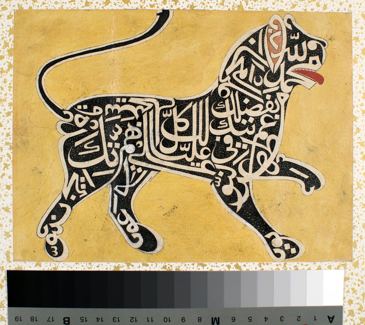 Ein Löwe aus Kalligraphie, ca. 1800 von Indian School