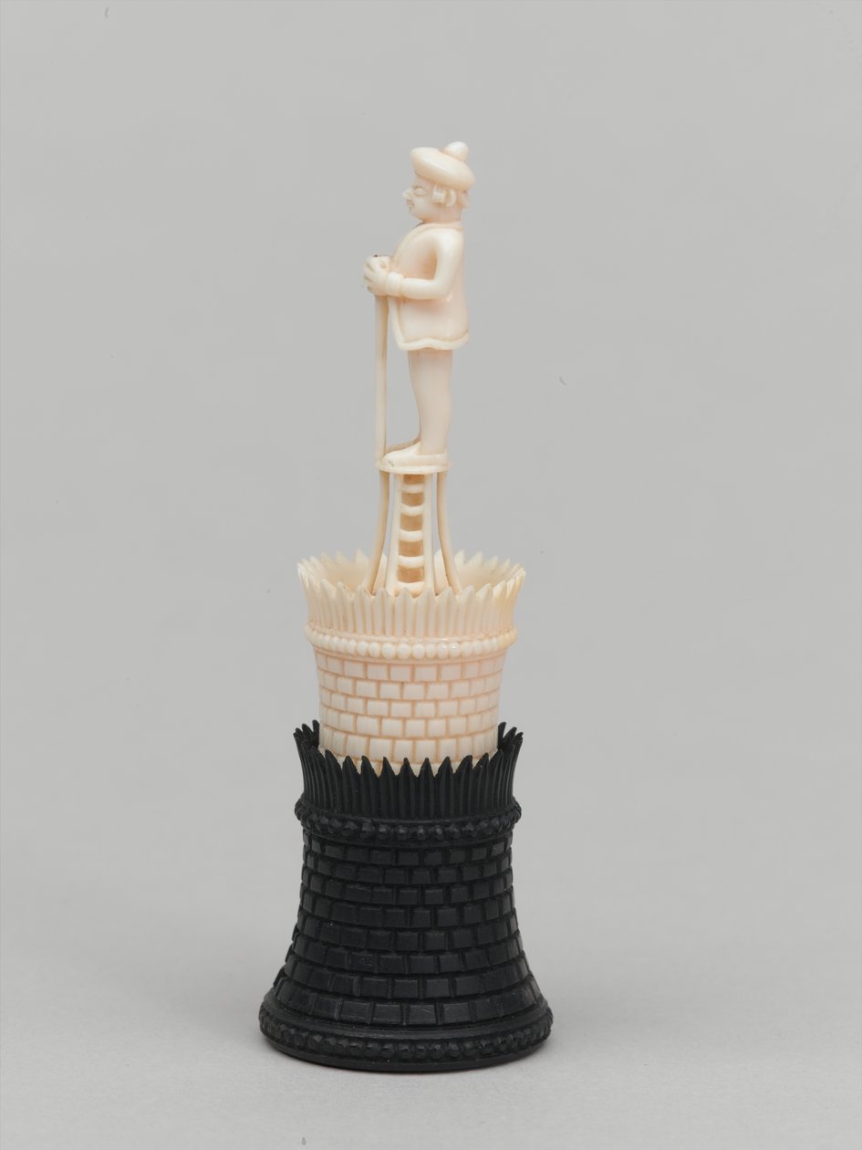 Schwarzer Turm, Schachfigur, Indien, ca. 1820 von Indian School