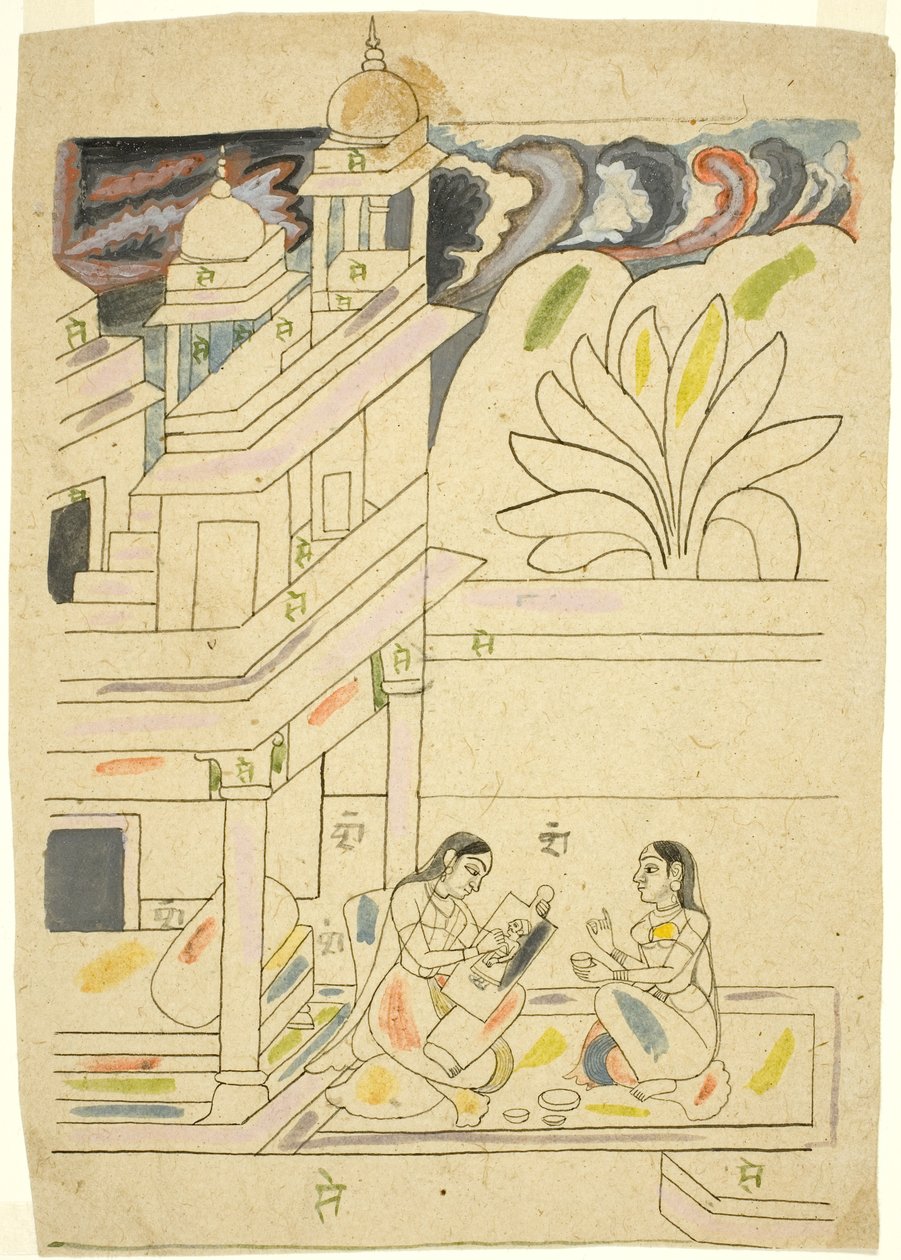 Dhanasri Ragini, 18. Jahrhundert von Indian School