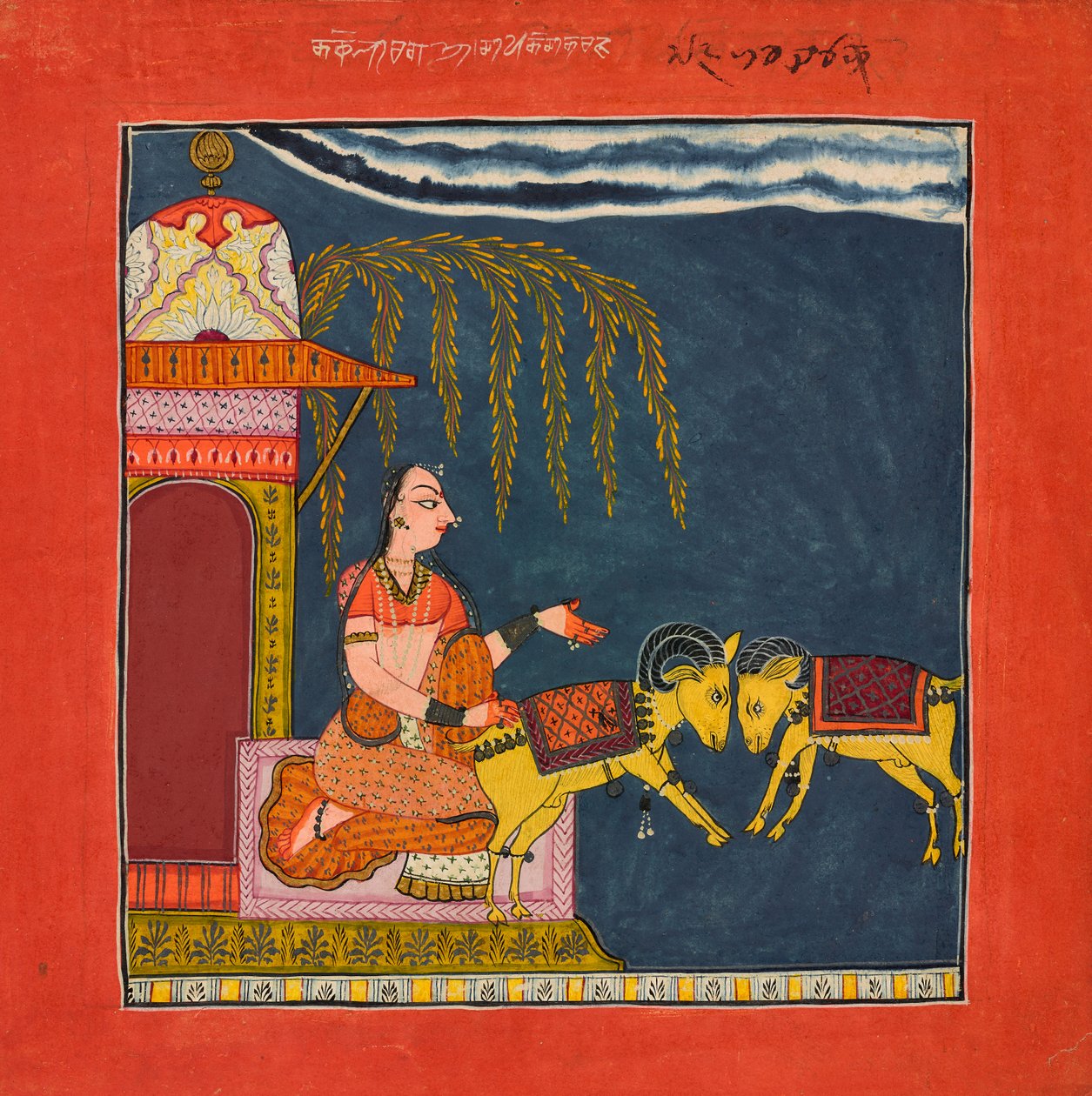 Kaccheli Ragini, aus einem Ragamala von Indian School