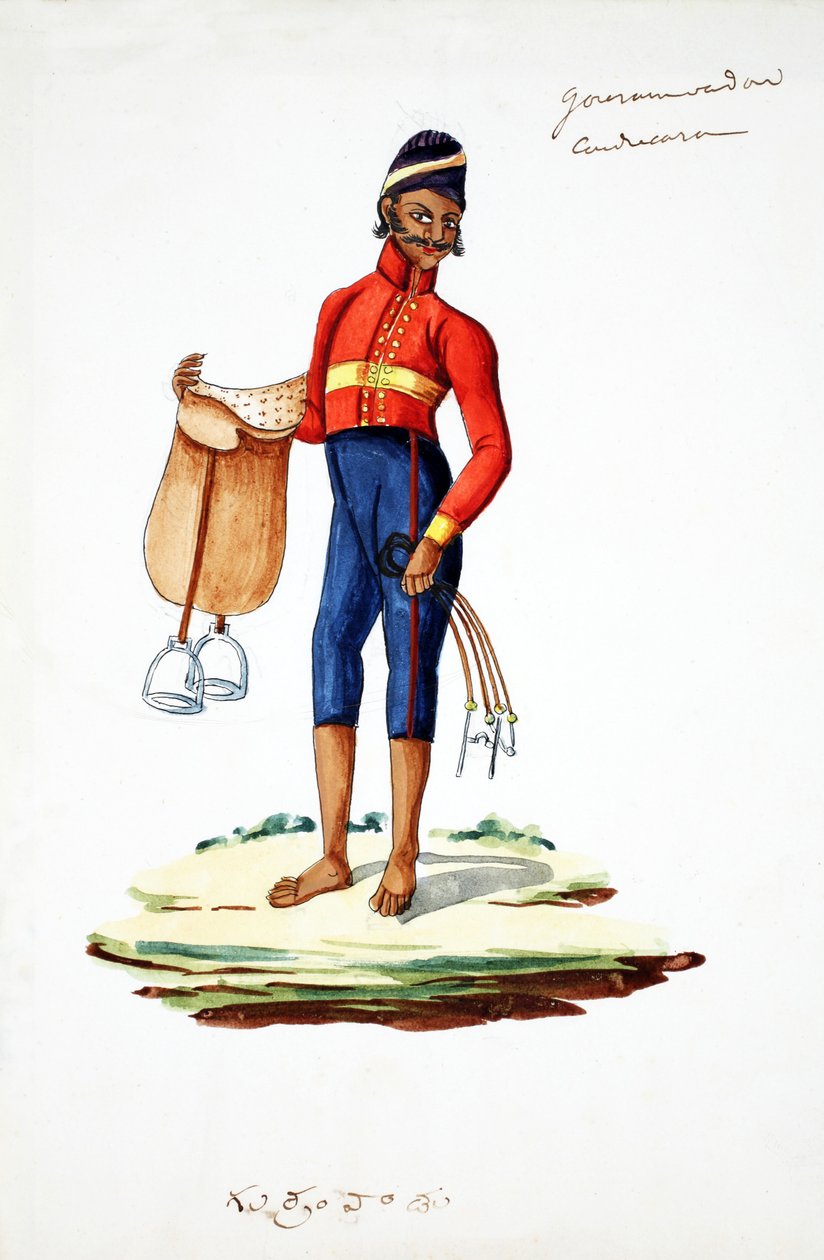 Mann mit Sattel von Indian School