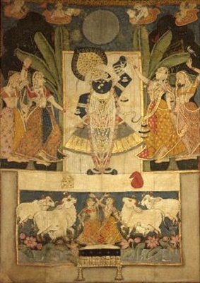 Verehrung von Srinathaji, Nathdwara, Rajput-Schule von Indian School