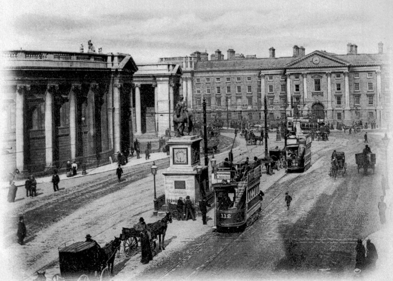 College Green, Dublin, um 1900 von Irish Photographer