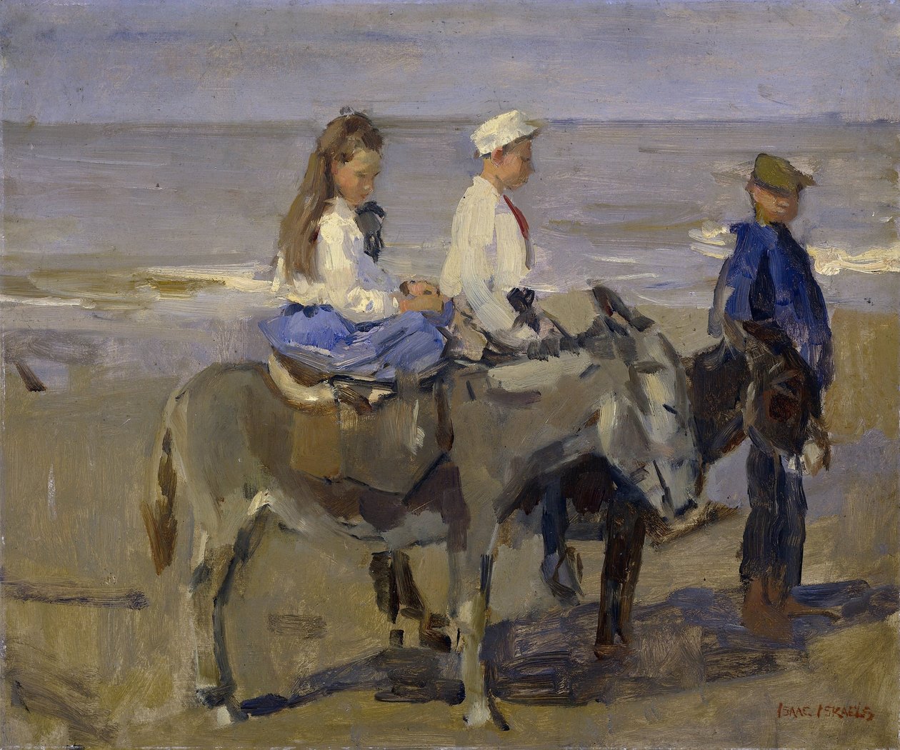 Junge und Mädchen auf Eseln von Isaac Israels