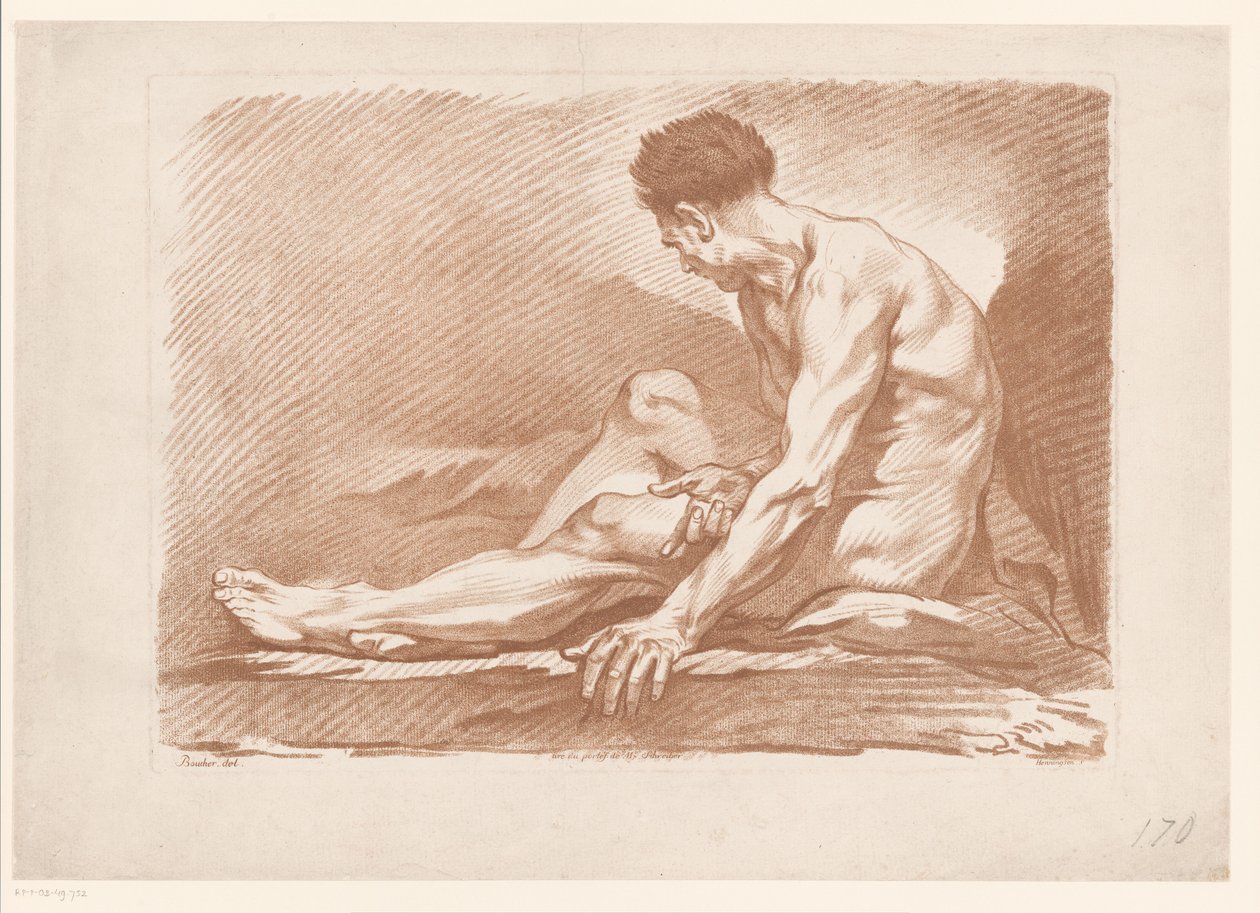 Studie eines sitzenden Mannes von Isak Henningsen