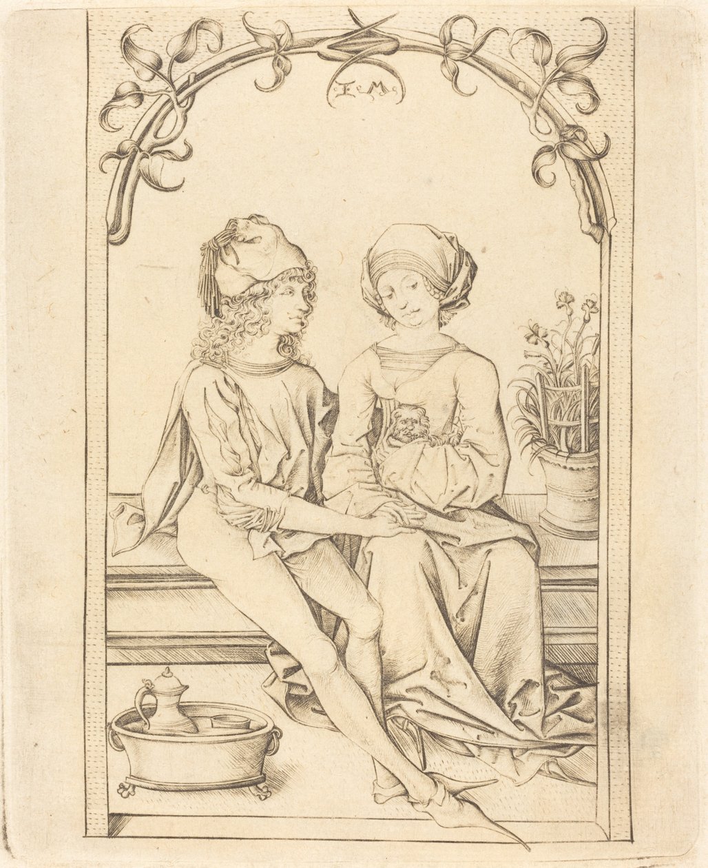 Die Liebenden, ca. 1490 von Israhel van Meckenem