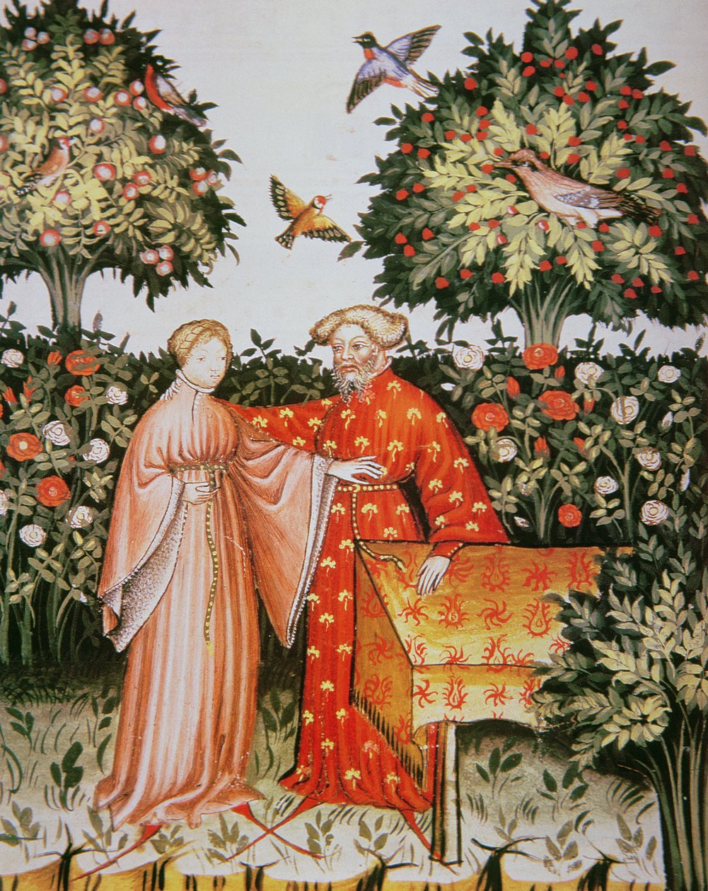 Allegorie des Glücks, Illustration aus Tacuinum Sanitatis Codex Vindobonensis von Italian School