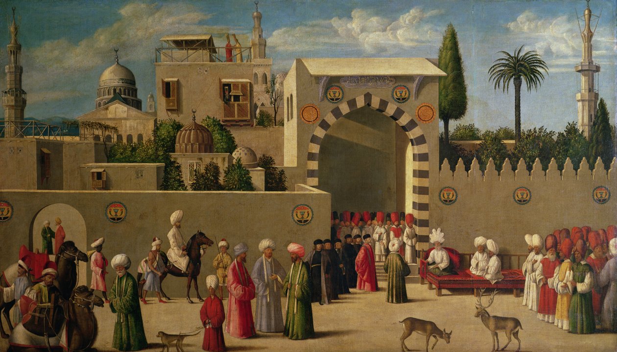 Das Interview des venezianischen Botschafters in einer orientalischen Stadt oder, Der Empfang von Domenico Trevisani in Kairo im Jahr 1512 von Italian School