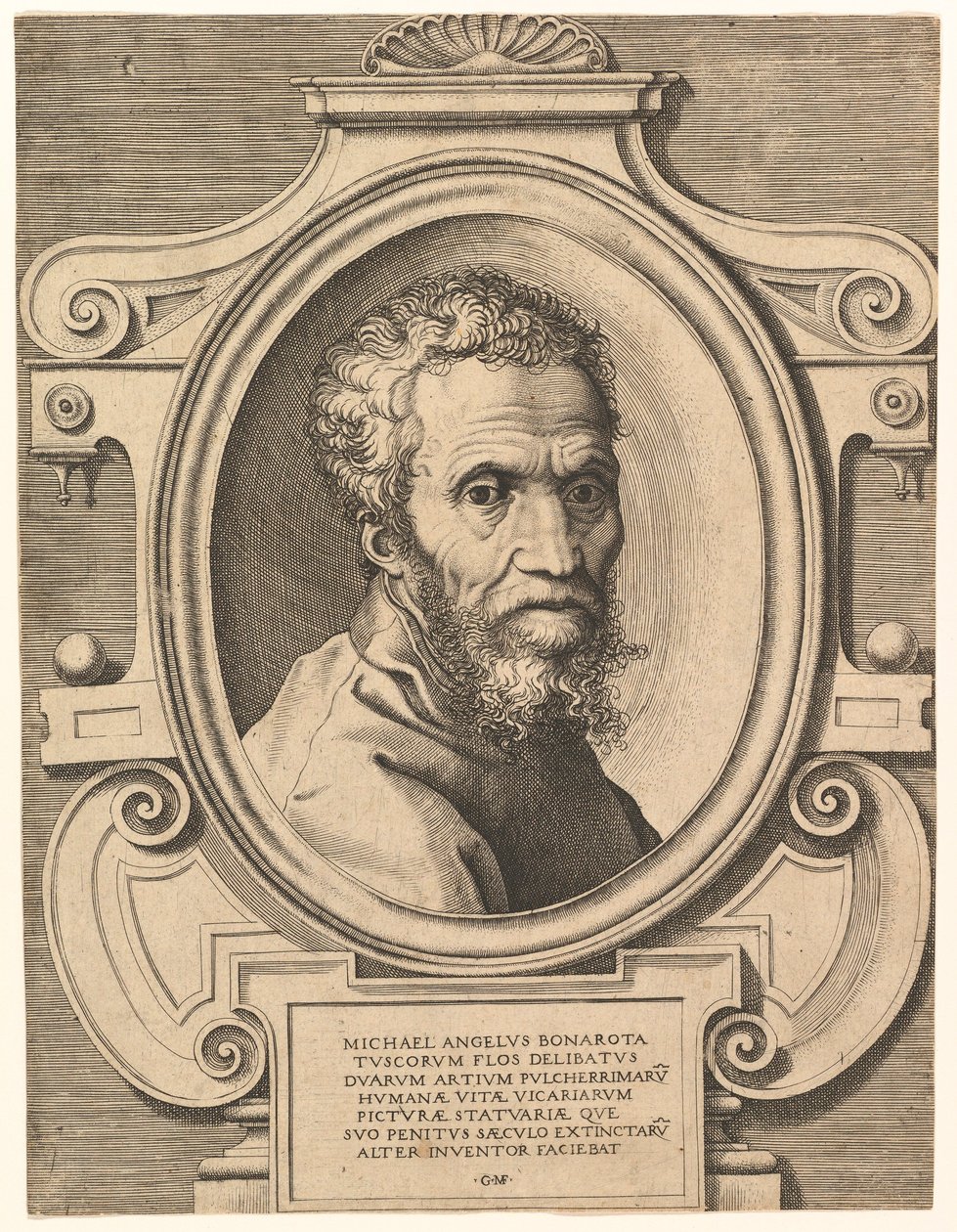 Porträt von Michelangelo, veröffentlicht um 1564 von Italian School