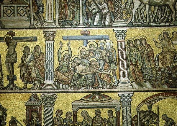 Die Beweinung (Detail), spätes 13. Jahrhundert (Mosaik) von Italian School