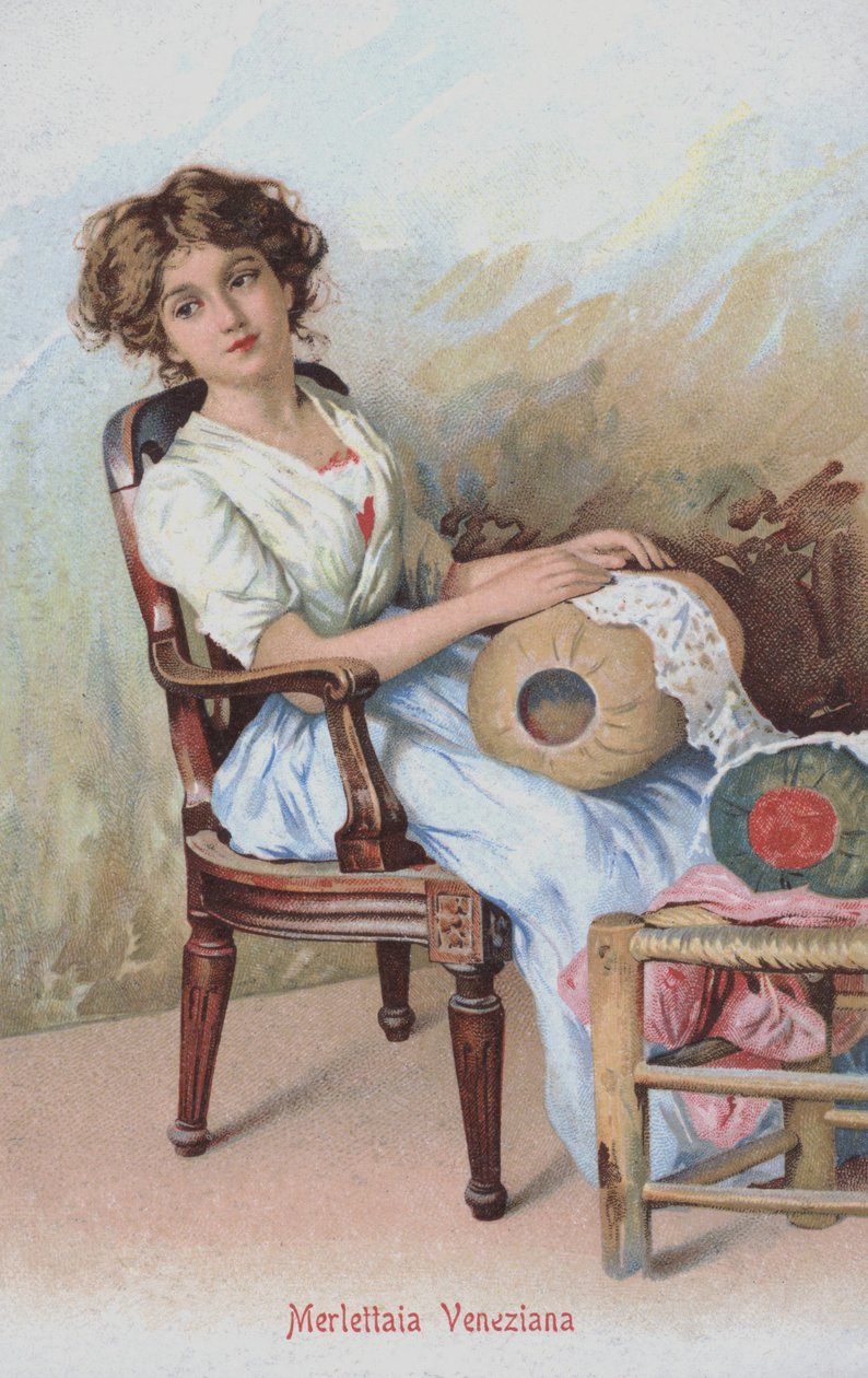 Venezianische Spitzenmacherin, Italien von Italian School