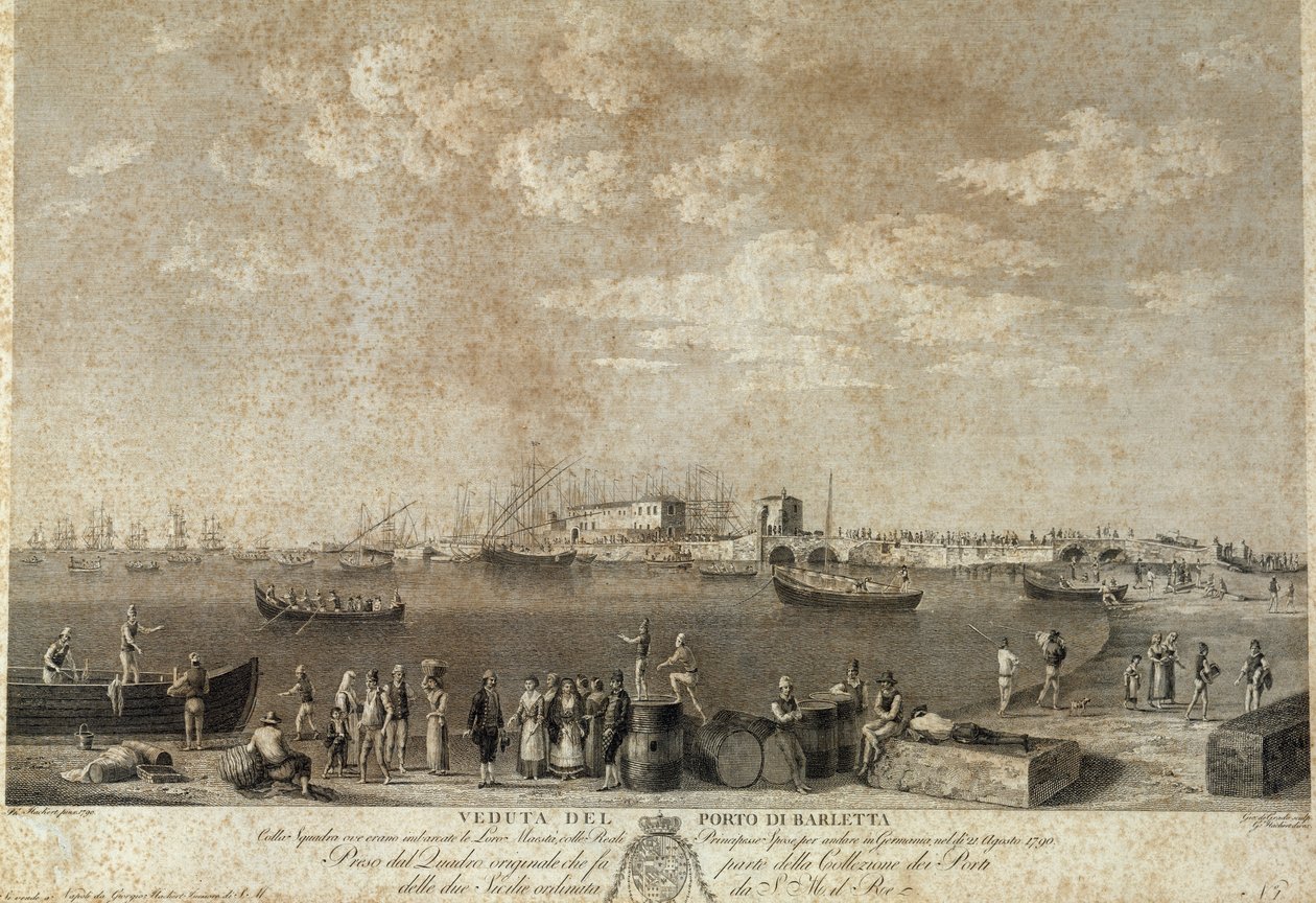Blick auf den Hafen von Barletta von Italian School