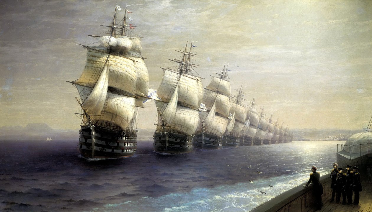 Parade der Schwarzmeerflotte im Jahr 1849, 1886 von Ivan Konstantinovich Aivazovsky
