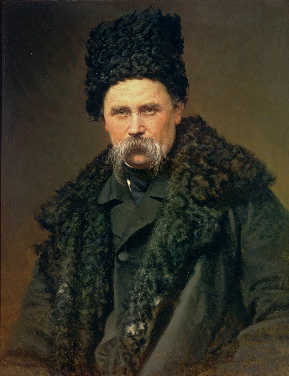 Porträt des ukrainischen Autors Taras Grigorievich Shevchenko, 1871 von Ivan Nikolaevich Kramskoy