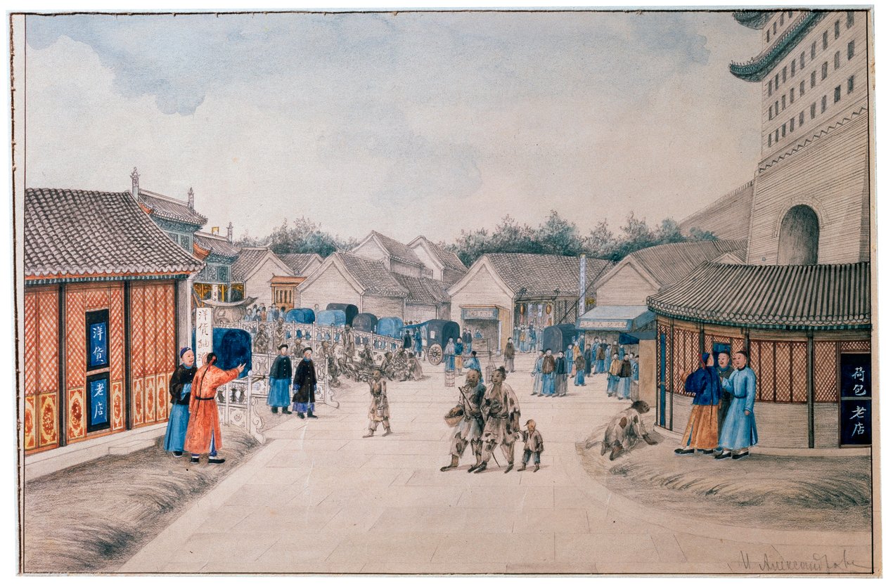 Chinesische Skizzen, Tsyan Minh Brücke, ca. 1804-1806 von Ivan Petrovich Alexandrov