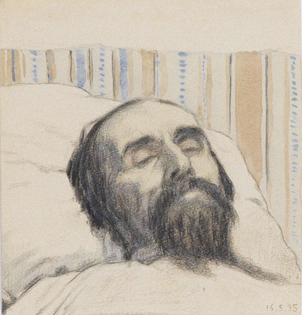 Malewitsch auf seinem Sterbebett von Ivan Vassilyevich Klyun
