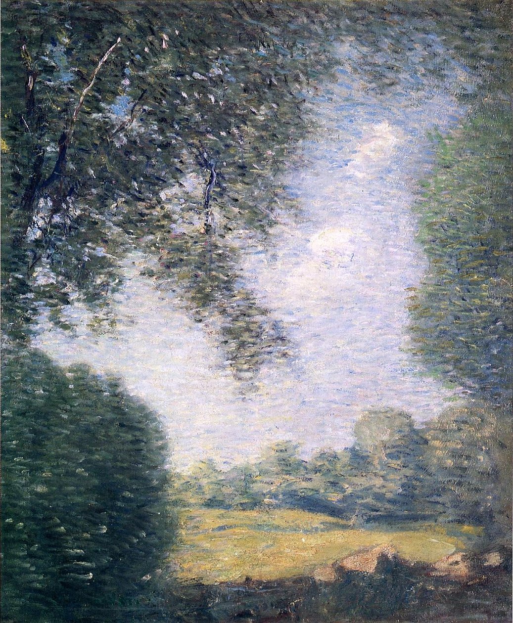 Überhängende Bäume von J. Alden Weir