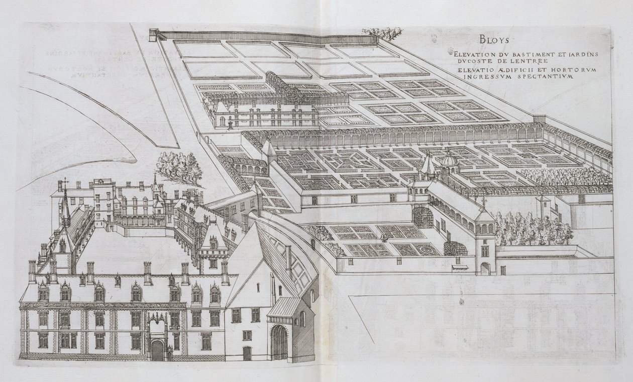 Plan der umschlossenen Gärten und des Schlosses von Gaillon, aus 