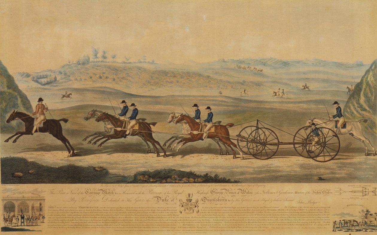 Ansicht des Kutschenrennens, 1789 von J. Bodger