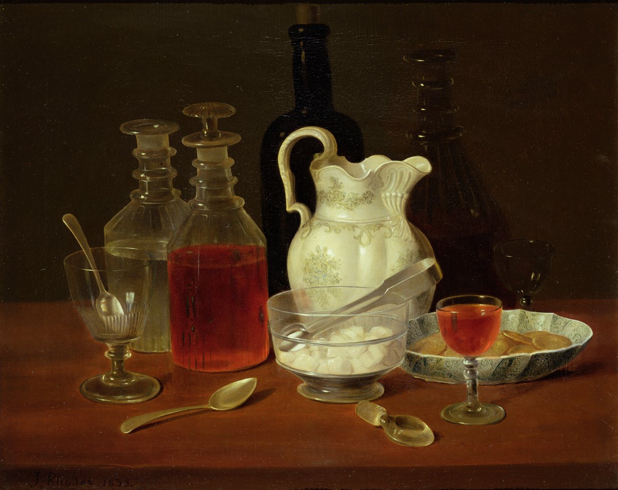 Stillleben mit Karaffen von J. Rhodes