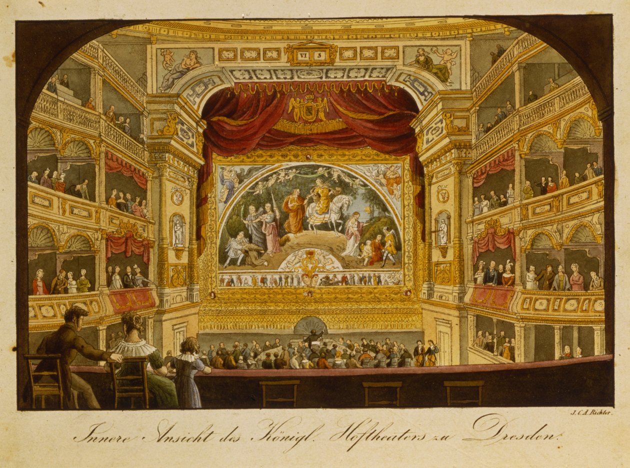 Das Innere des königlichen Theaters in Dresden von J.C.A. Richter
