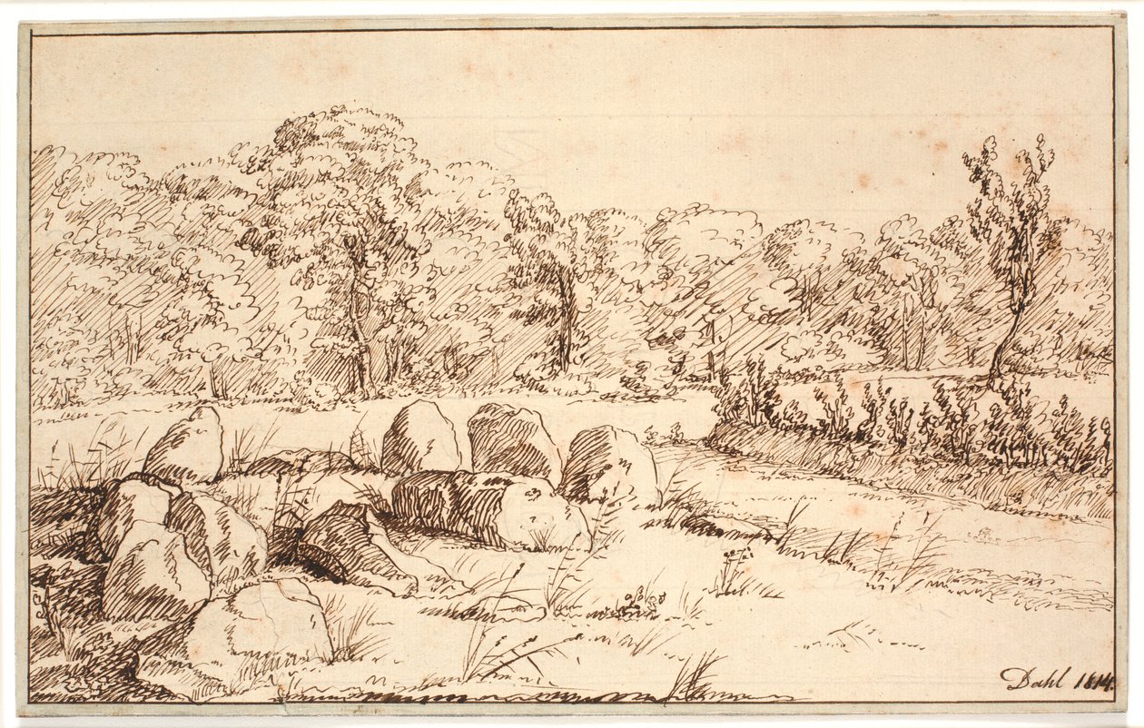Landschaft mit Überresten eines Hünengrabes von Johan Christian Dahl