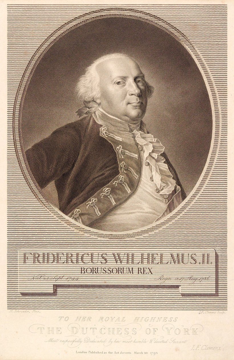 Friedrich Wilhelm II., König von Preußen von J.F. Clemens