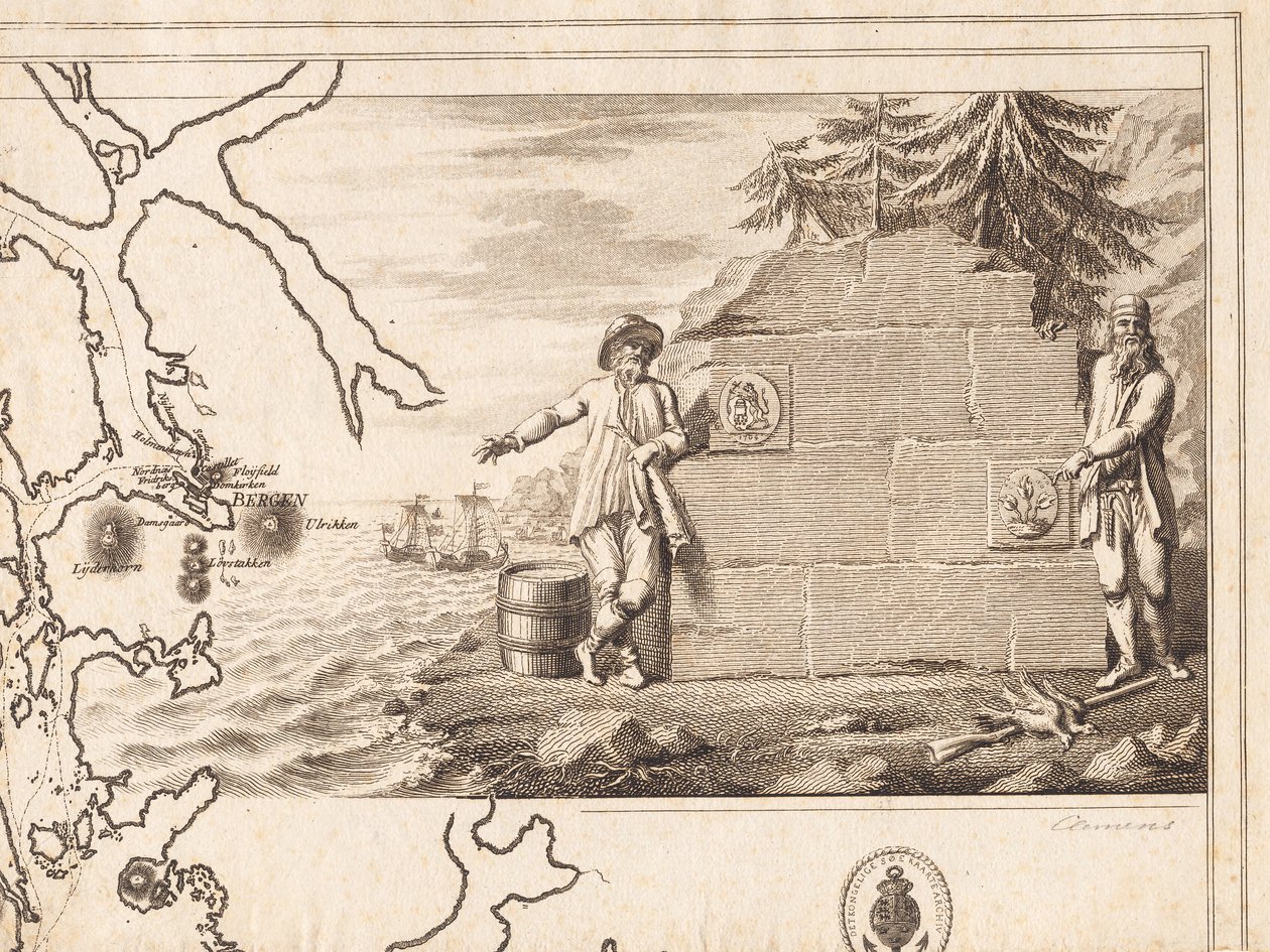 Titelvignette zu einer Seekarte von J.F. Clemens